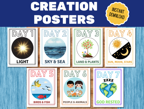 Days of Creation Posters & Coloring Pages