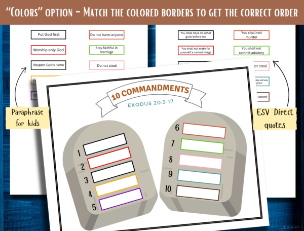 The Ten Commandments Matching Activity - Image 3